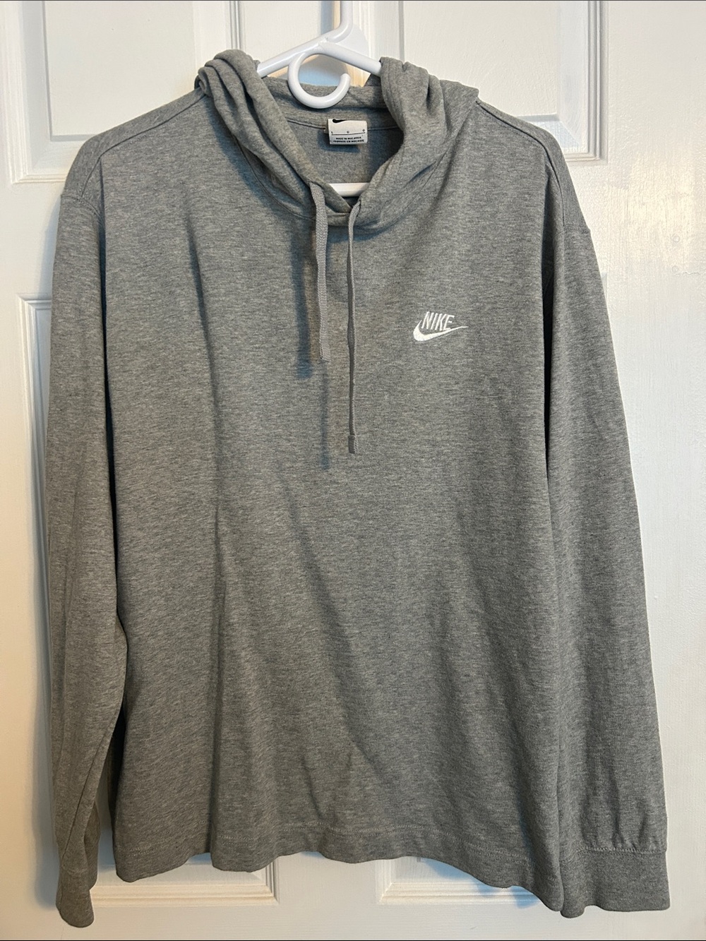 Nike Gray Pullover Hoodie with White Swoosh